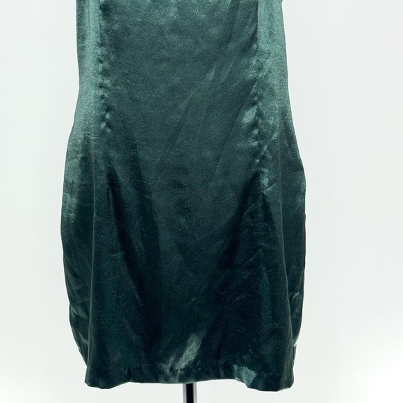 Lulus Simply Sultry Forest Green Satin Short‎ Mini Camisole Slip Dress, Size L - Picture 9 of 16